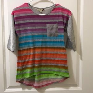 Speechless- girls striped 3/4 sleeve top - large